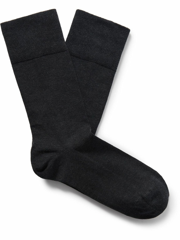 Photo: Falke - Sensitive London Cotton-Blend Socks - Gray
