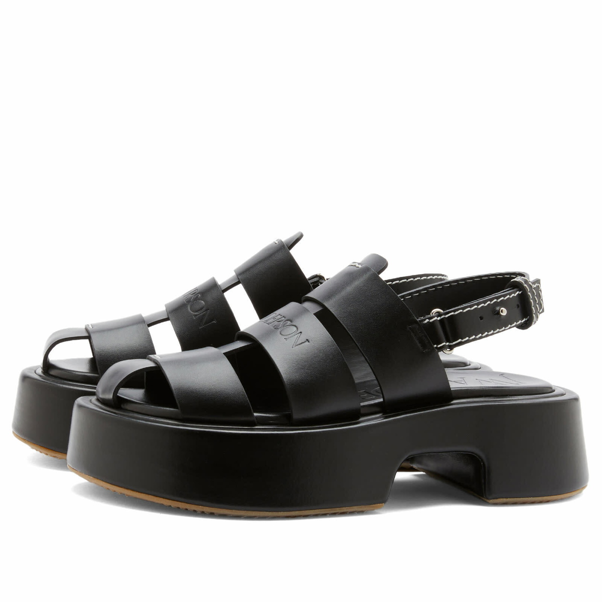 JW Anderson Women's Stripe Platform Sandal in Black JW Anderson