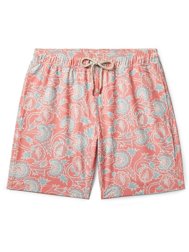 Photo: Faherty - Beacon Slim-Fit Long-Length Floral-Print Recycled Swim Shorts - Pink