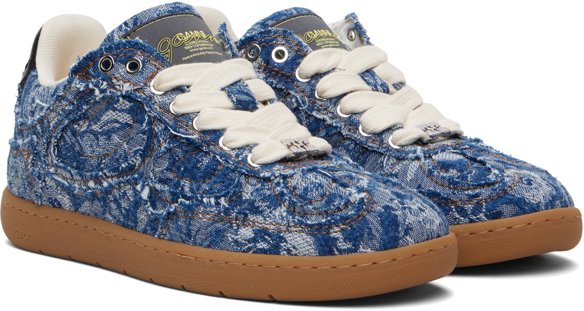 GANNI Blue Denim Tapestry Sneakers
