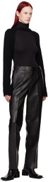 Helmut Lang Black Relaxed-Fit Leather Pants