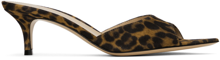 Photo: Gianvito Rossi SSENSE Exclusive Brown Elle 55 Mules