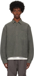 John Elliott Gray Solid Hemi Oversized Shirt