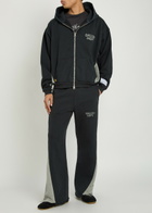 Gallery Dept. Panelled Hooded Cotton Sweatshirt Black Grey
