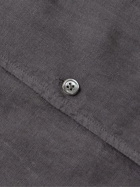 Hartford - Palm Camp-Collar Slub Linen Shirt - Gray