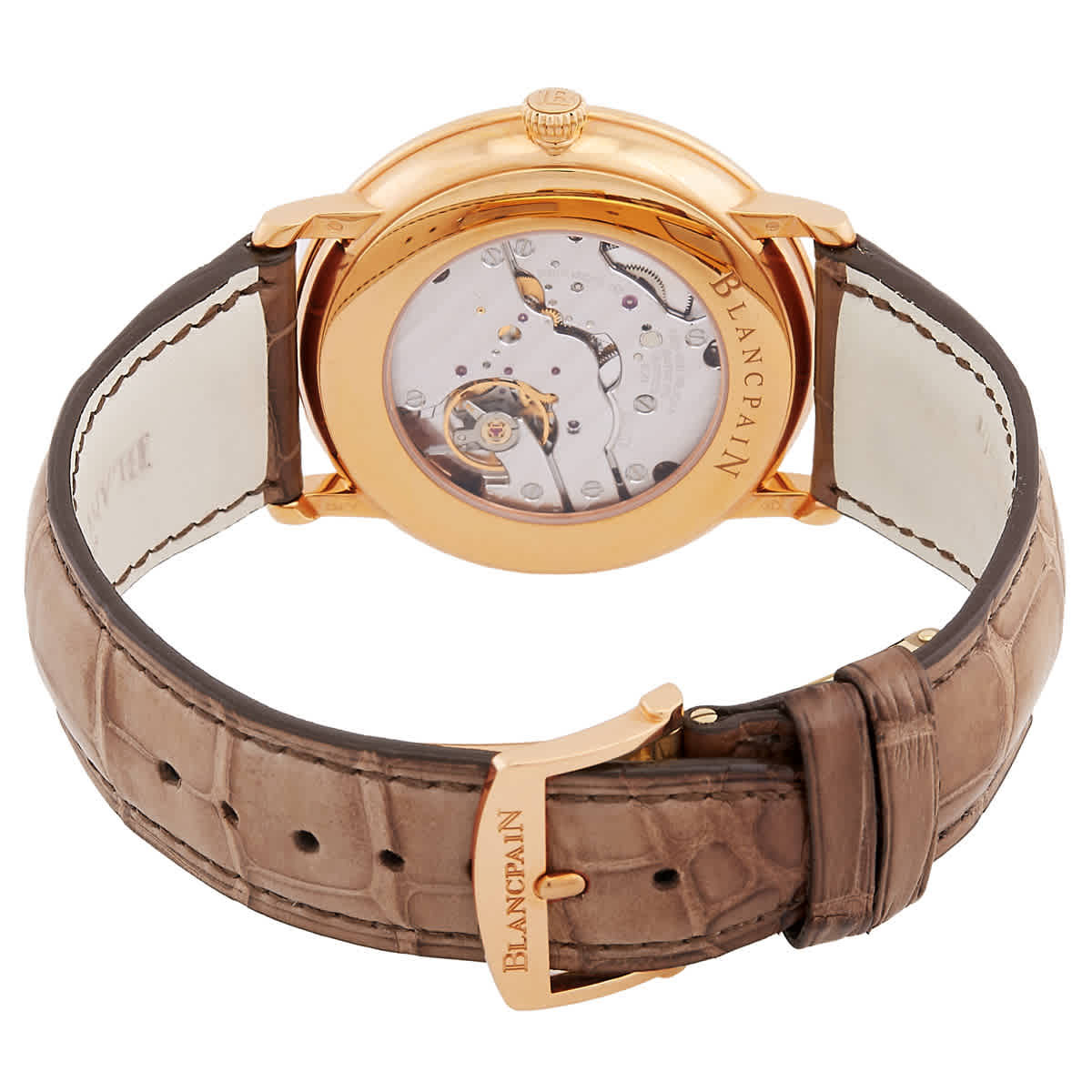 Blancpain Villeret Stamped Flinque Black Dial Automatic 18 Carat Rose Gold Watch 6606-3630-55B