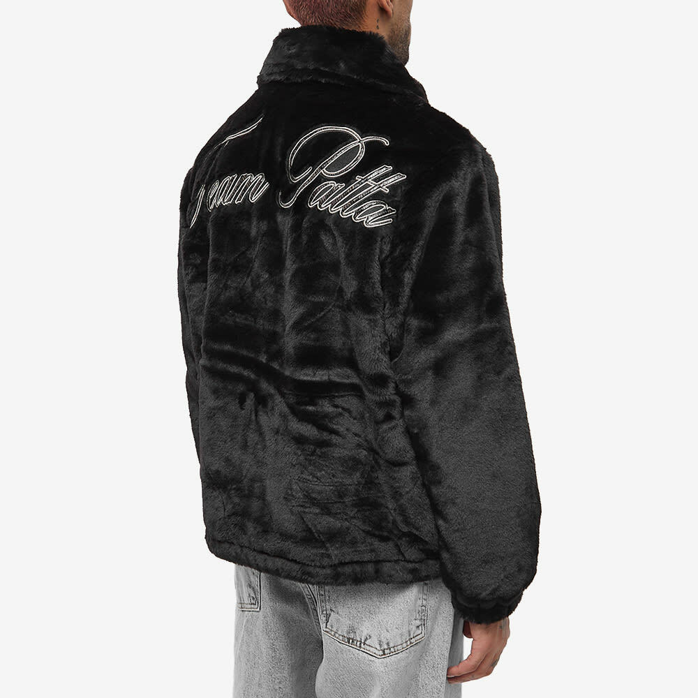 Patta Men's Faux Fur Coach Jacket in Black Patta