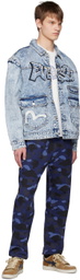 Evisu Blue Convertible Denim Jacket