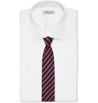 Charvet - 7cm Striped Silk and Linen-Blend Tie - Blue