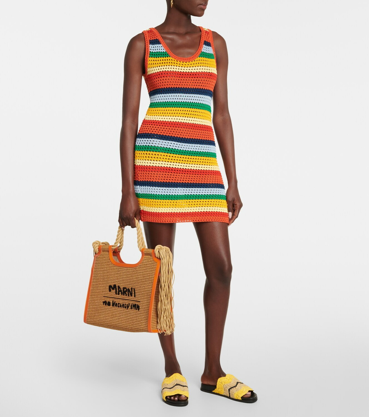 Marni x No Vacancy Inn Marcel raffia-effect tote bag Marni
