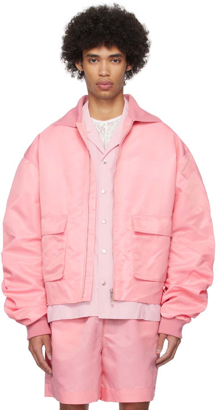 Photo: Birrot Pink Love Bomber Jacket