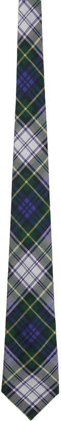 Photo: Comme des Garçons Homme Deux Navy & Green Tartan Check Tie