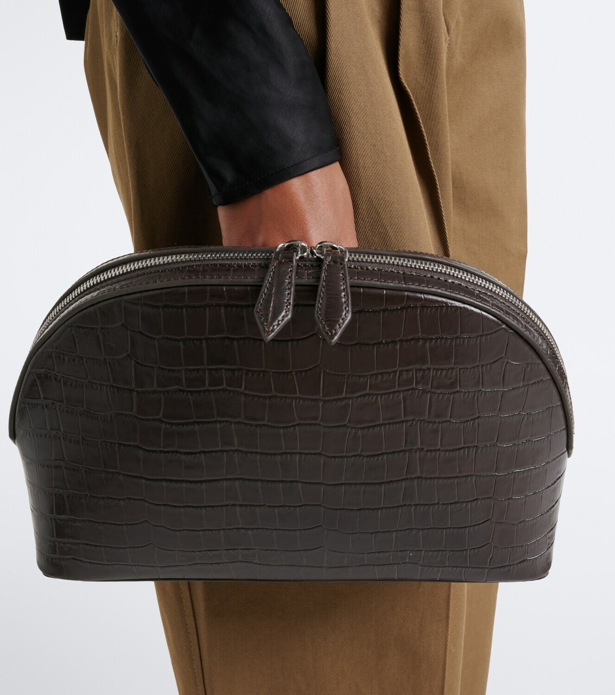 A.Emery Halloran croc-effect leather clutch