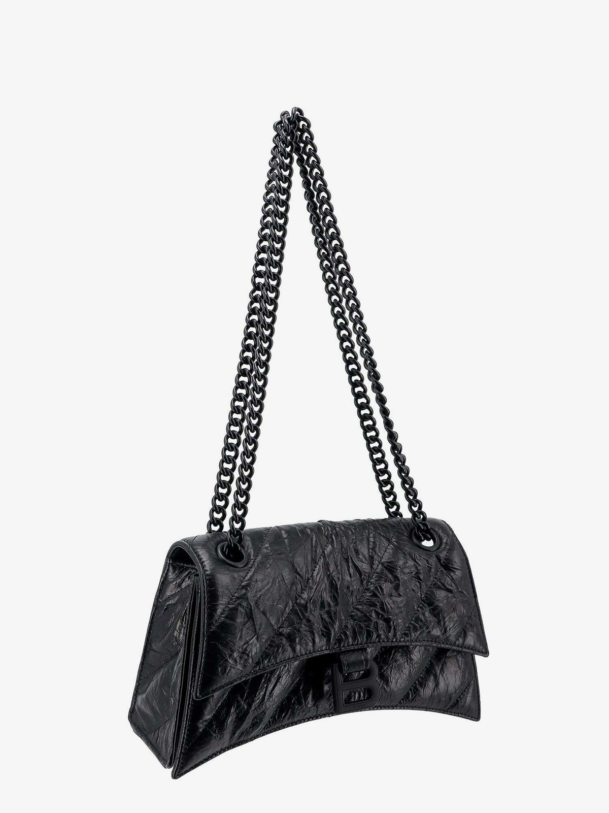 ショルダーバッグ・ポシェット BALENCIAGA BLACK LEATHER CRUSH S SHOULDER BAG Women's Crush Chain Bag Small in Black | Balenciaga US