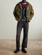 SAINT MXXXXXX - BAPE Shark Camouflage-Print Cotton-Jersey Zip-Up Hoodie - Green