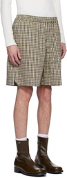 Karmuel Young Black & Yellow Check Square Shorts