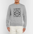 Loewe - Logo-Embroidered Loopback Cotton-Jersey Sweatshirt - Men - Gray