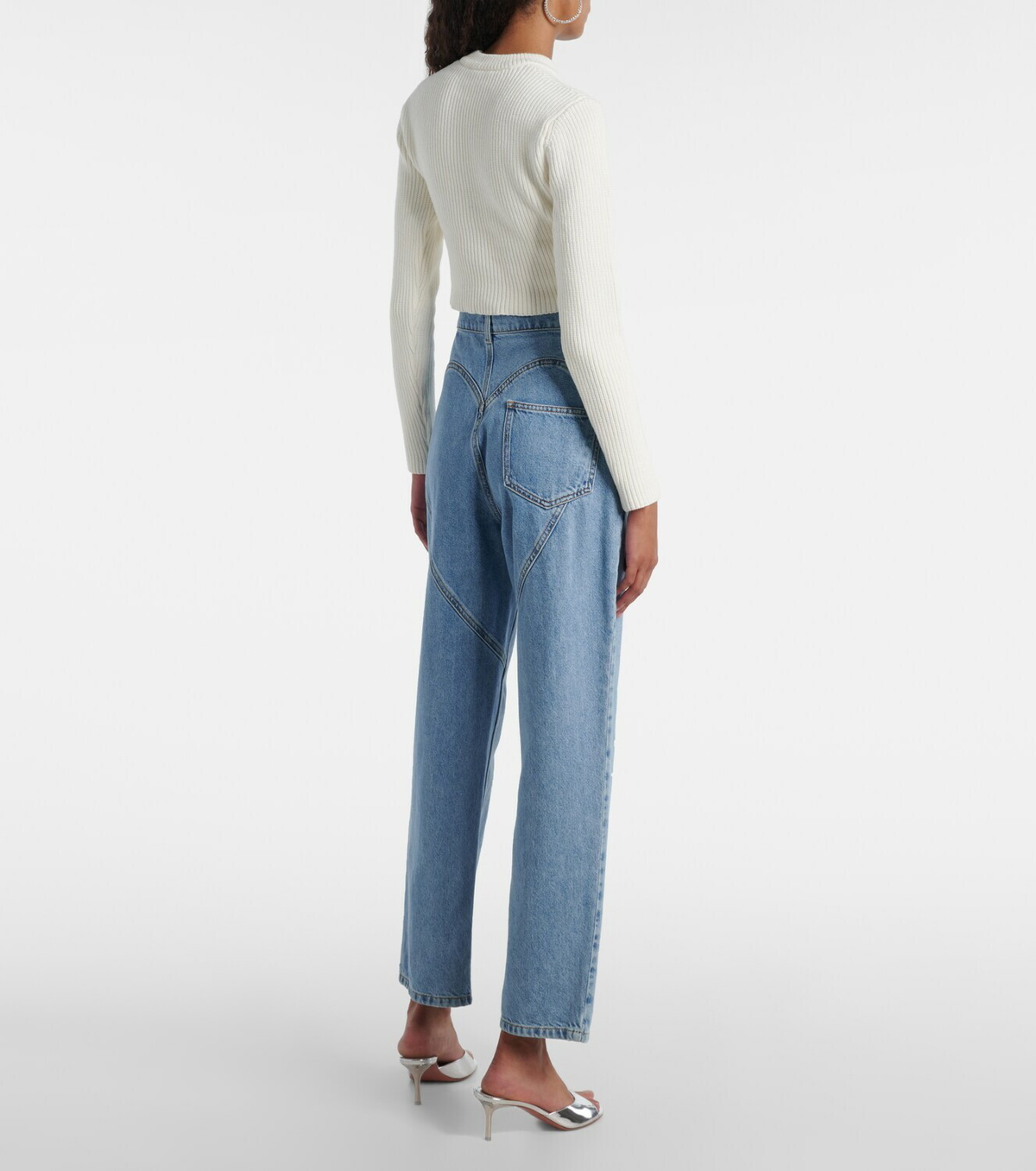 Area Embellished cotton-blend sweater