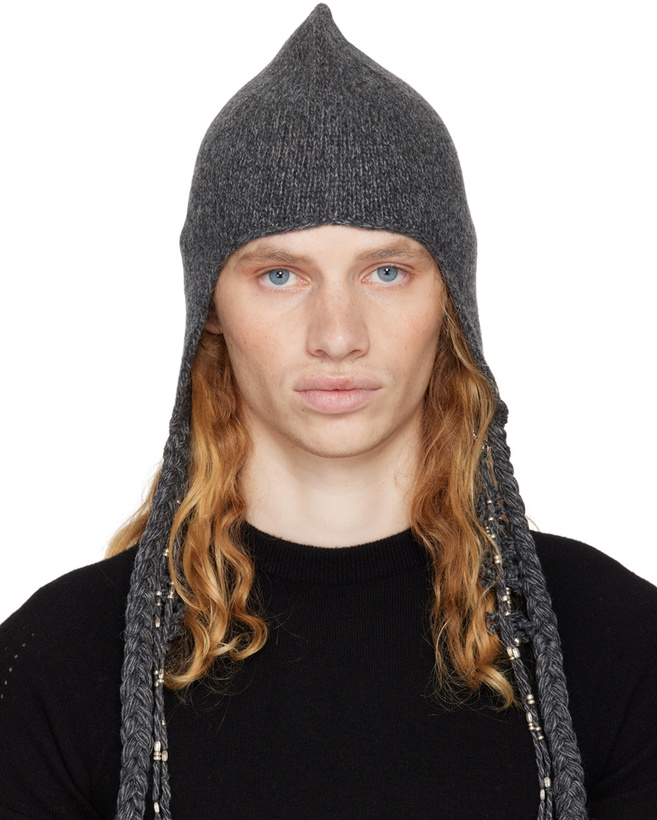 Photo: HYEIN SEO Gray Tassel Charm Beanie