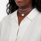Anni Lu Women's Silver Heart On A String Necklace in Purple 