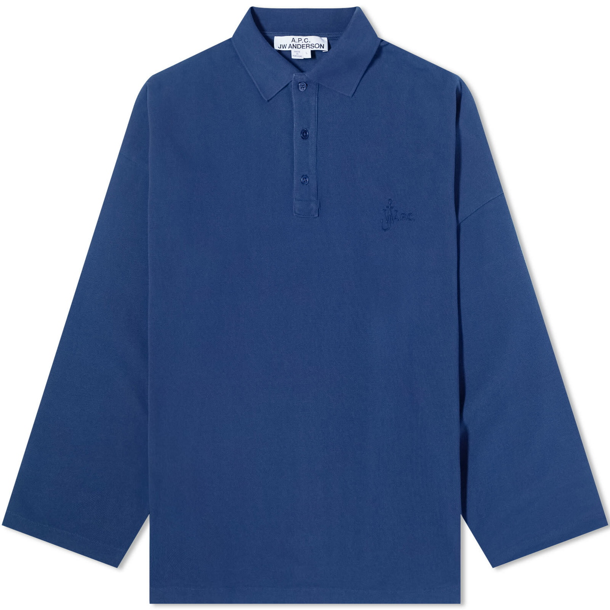 A.P.C. Men's x JW Anderson Murray Oversized Pique Polo Shirt A.P.C. Men's x JW Anderson Murray Oversized Pique Polo Shirt