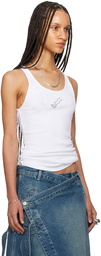 LU'U DAN White Embroidered Tank Top