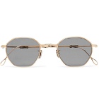 Eyevan 7285 - Round-Frame Gold-Tone Titanium Polarised Sunglasses - Gold