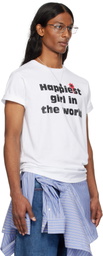 Ashley Williams SSENSE Exclusive White 'Happy' Danny T-shirt