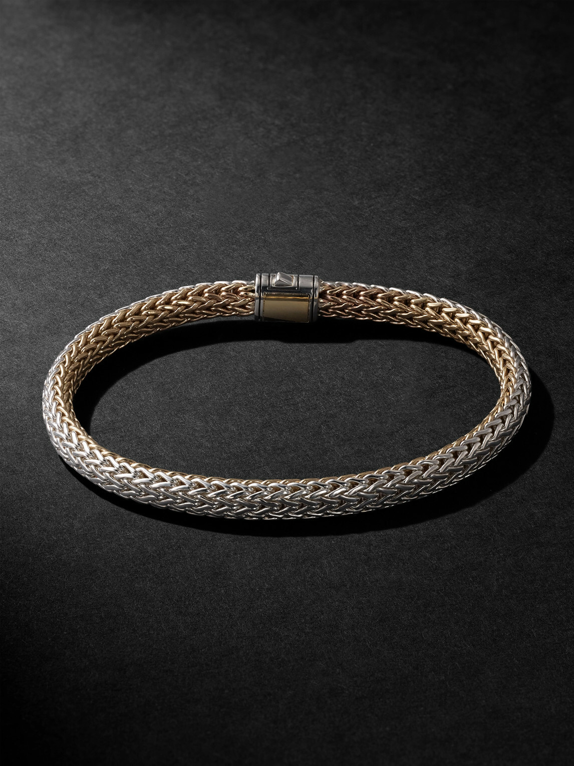 John Hardy - Icon Reversible 14-Karat Gold and Sterling Silver Bracelet - Silver