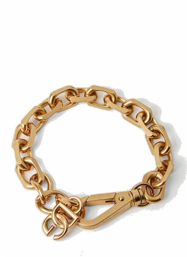 Photo: Dolce & Gabbana - Logo Charm Chain Bracelet in Gold