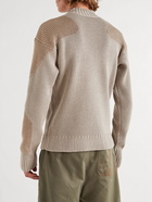 Jacquemus - Ribbed Two-Tone Merino Wool-Blend Mock-Neck Sweater - Brown