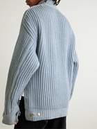 Sacai - Carhartt WIP Detroit Ribbed Wool and Nylon-Blend Sweater - Blue