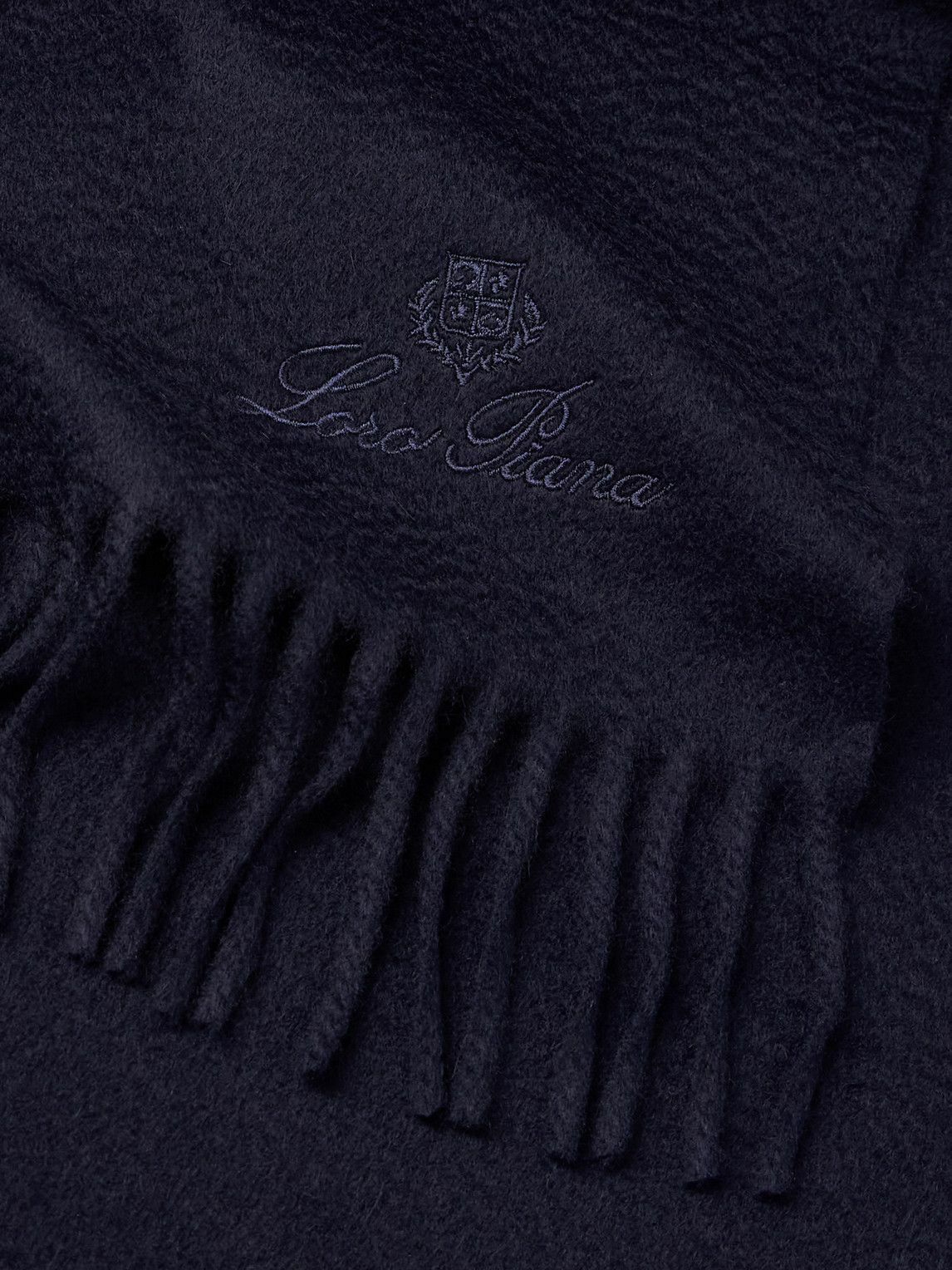 Loro Piana - Logo-Embroidered Fringed Cashmere Scarf