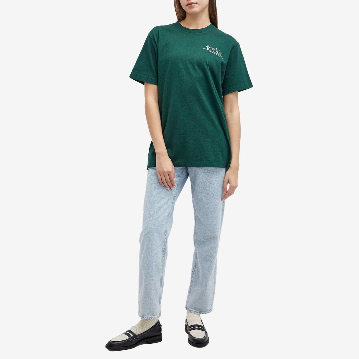 Sporty & Rich Women's NY 94 T-Shirt in Forest Cream
