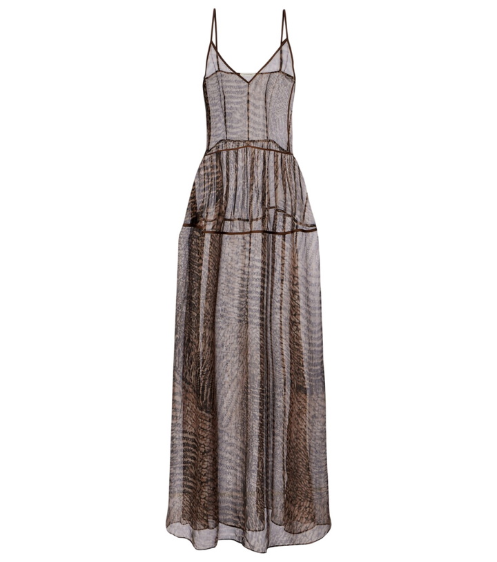 Photo: Jacques Wei Printed semi-sheer silk maxi dress