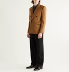 SAINT LAURENT - Double-Breasted Virgin Wool and Cashmere-Blend Blazer - Brown