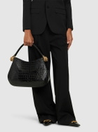 ROBERTO CAVALLI Road Croc Embossed Leather Shoulder Bag
