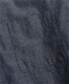 Brooks Brothers Men's Milano Slim-Fit Sport Shirt, Indigo Chambray | Dark Blue