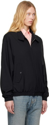 AURALEE Black Super Fine Tropical Wool Zip Jacket