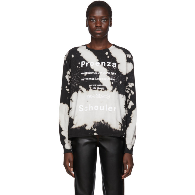 Proenza Schouler White and Black PSWL Bleach Splatter Long Sleeve