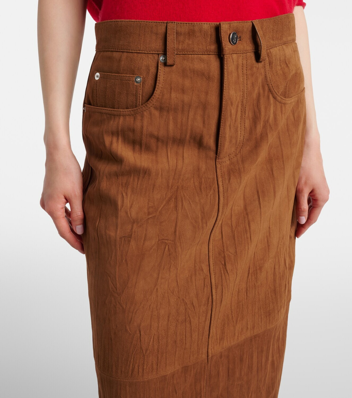 Proenza Schouler White Label Nayah suede midi skirt