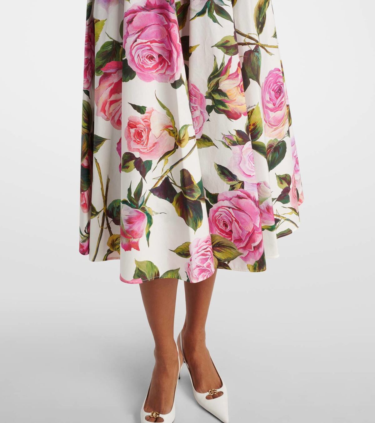 DOLCE&GABBANA フローラル ボタニカル ミディタイトスカート 40 Dolce&Gabbana Floral cotton midi skirt Dolce & Gabbana