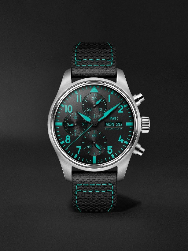 Photo: IWC Schaffhausen - Pilot's Watch Mercedes-AMG Petronas Formula One™ Team Edition Automatic Chronograph 41mm Titanium and Leather Watch, Ref. No. IWIW388108