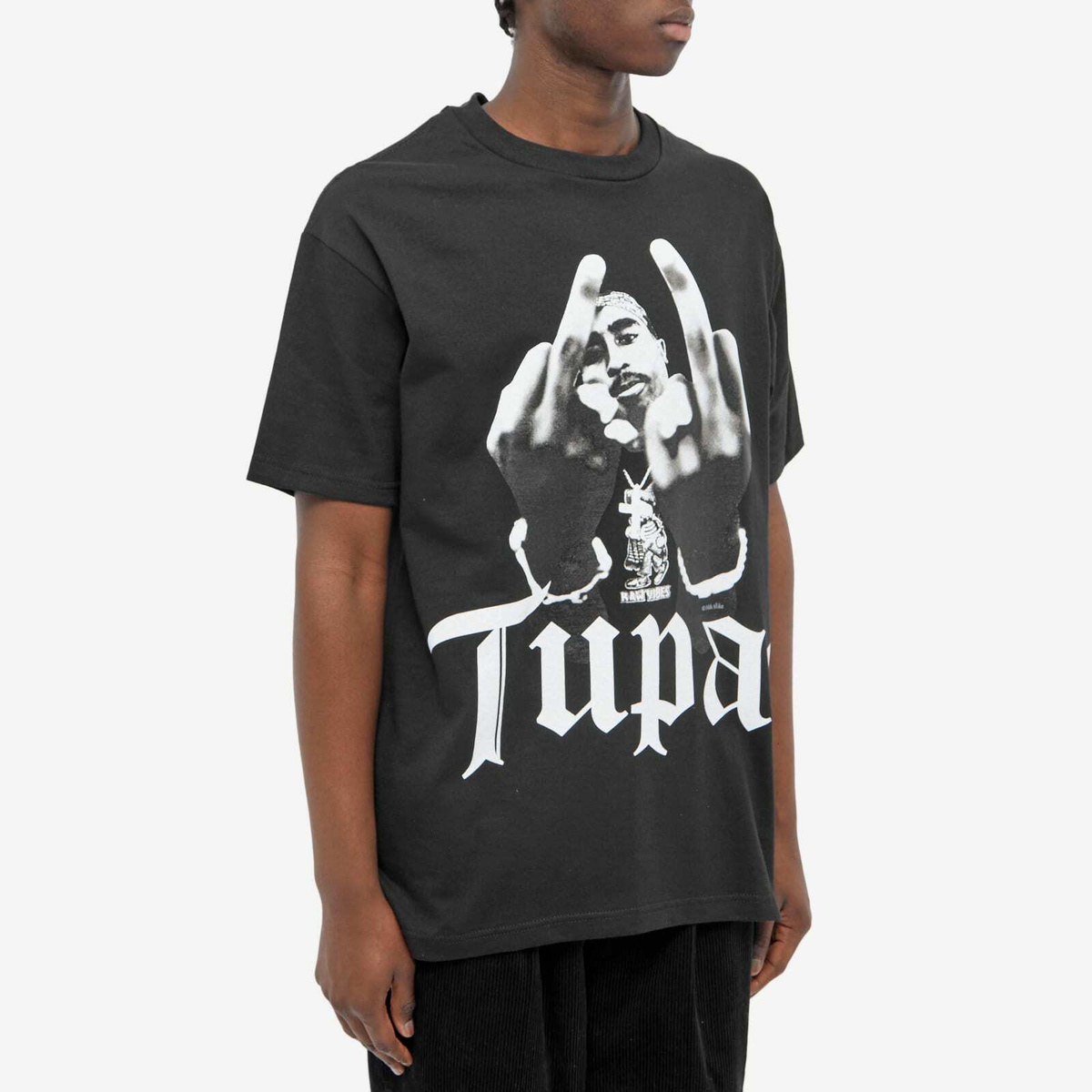 Wacko Maria Men's Tupac Type 2 Crew T-Shirt in Black Wacko Maria