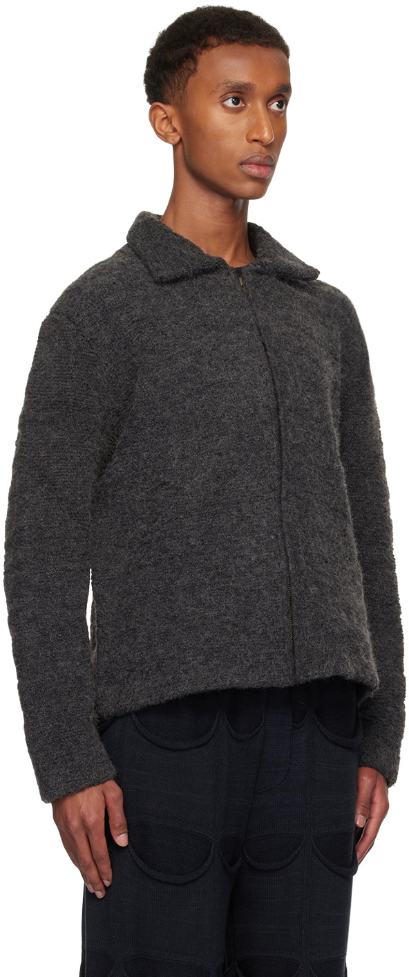 Isa Boulder SSENSE Exclusive Gray Towel Zip BT Jacket
