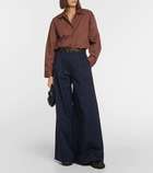 CO Cotton and silk poplin wide-leg pants