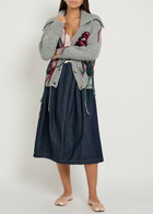 Erdem Embroidered Wool and Cotton-blend Cardigan Grey