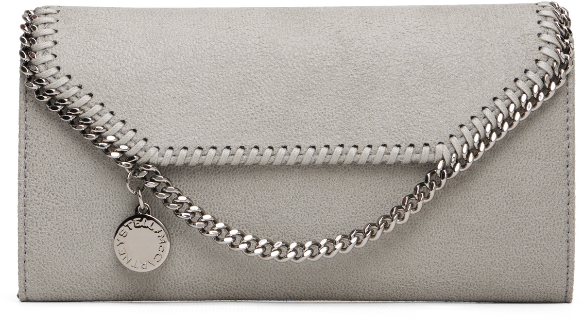 Stella McCartney Gray Falabella Wallet-On-Chain Crossbody Bag