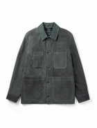 Rag & Bone - Graham Corduroy-Trimmed Suede Jacket - Gray