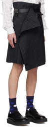 Charles Jeffrey Loverboy Navy Wrap Skirt